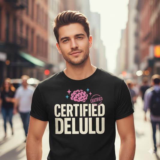 Certified Delulu T-Shirt – Funny Trendy Internet Humor Tee for Confident Dreamers, Unisex Fit