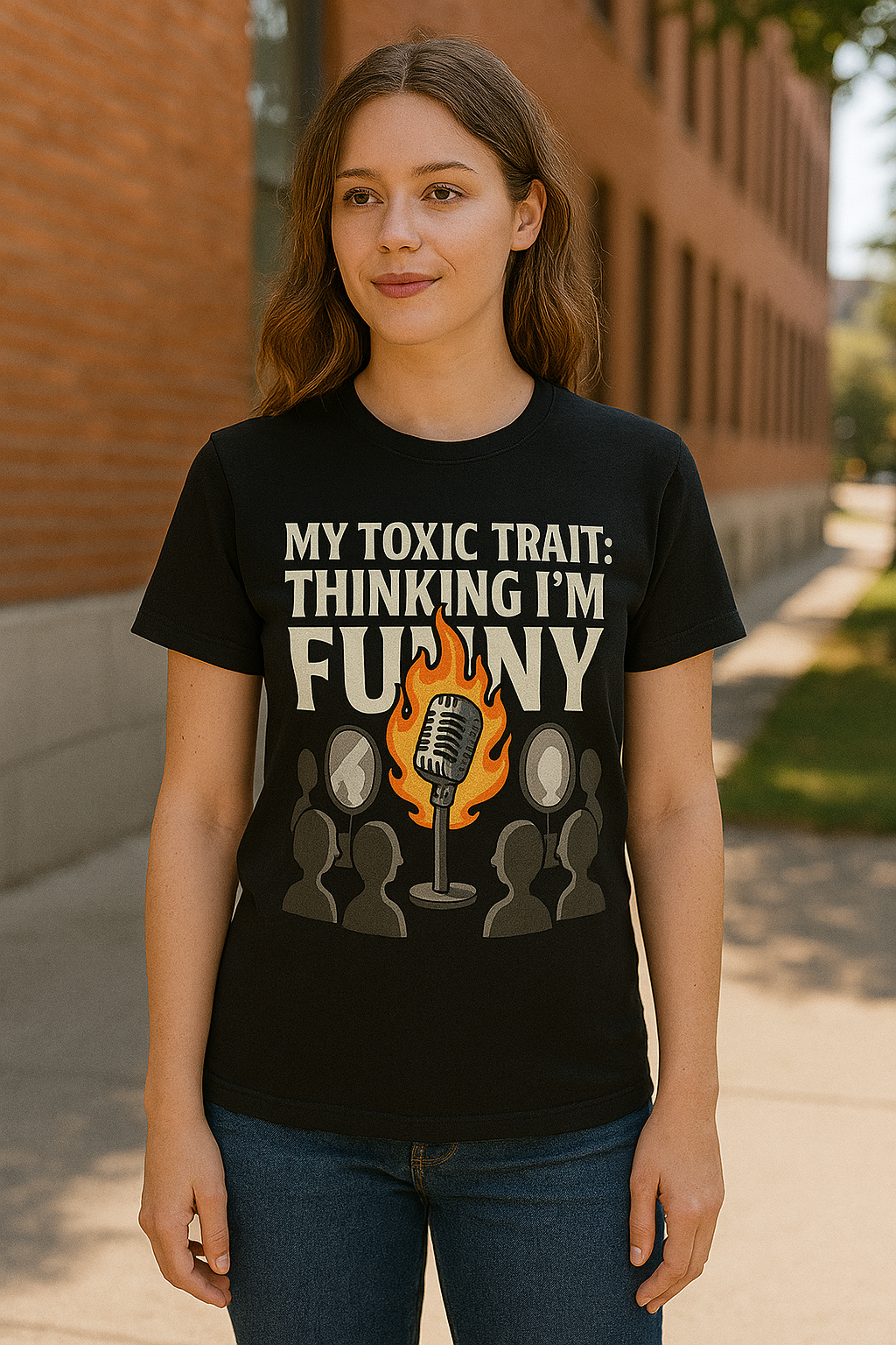 My Toxic Trait: Thinking I’m Funny T-Shirt – Sarcastic Humor Tee for Comedians & Class Clowns, Unisex Fit