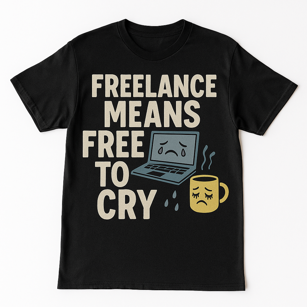 Freelance Means Free To Cry T-Shirt – Funny Freelancer Life Tee, Work From Home Humor, Unisex Fit