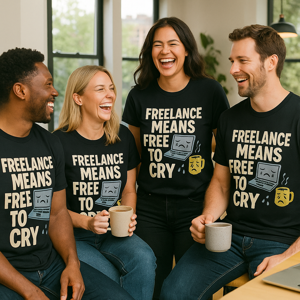 Freelance Means Free To Cry T-Shirt – Funny Freelancer Life Tee, Work From Home Humor, Unisex Fit