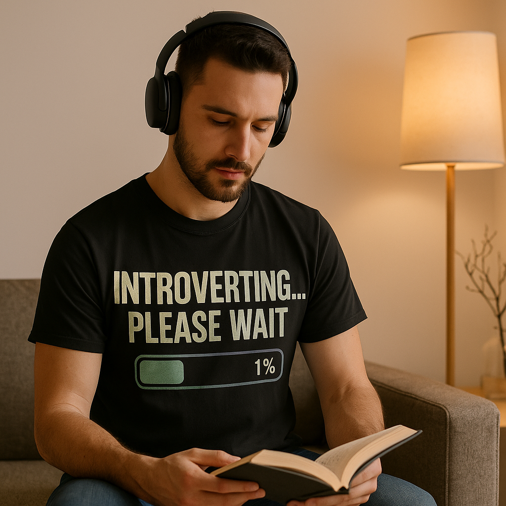 Introverting... Please Wait T-Shirt – Funny Introvert Humor Tee, Social Battery Loading Shirt, Unisex Fit