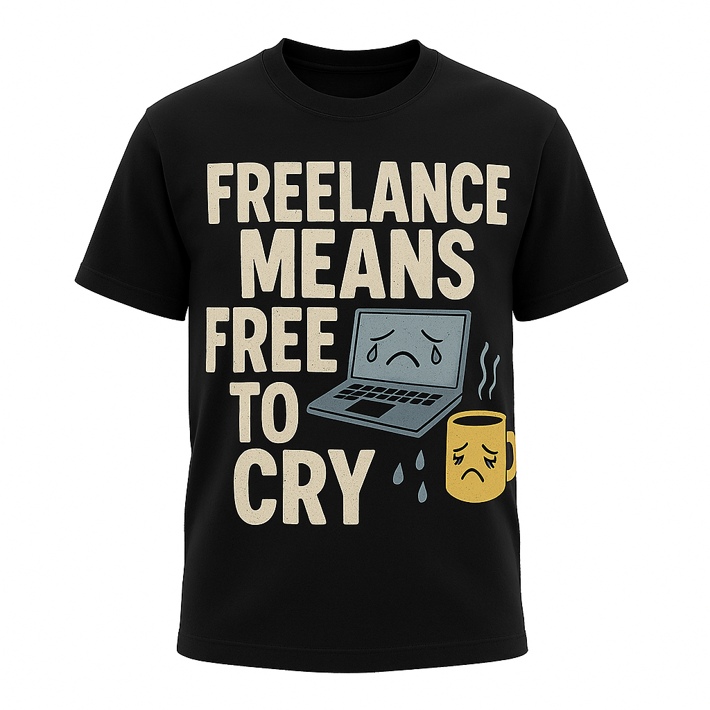 Freelance Means Free To Cry T-Shirt – Funny Freelancer Life Tee, Work From Home Humor, Unisex Fit