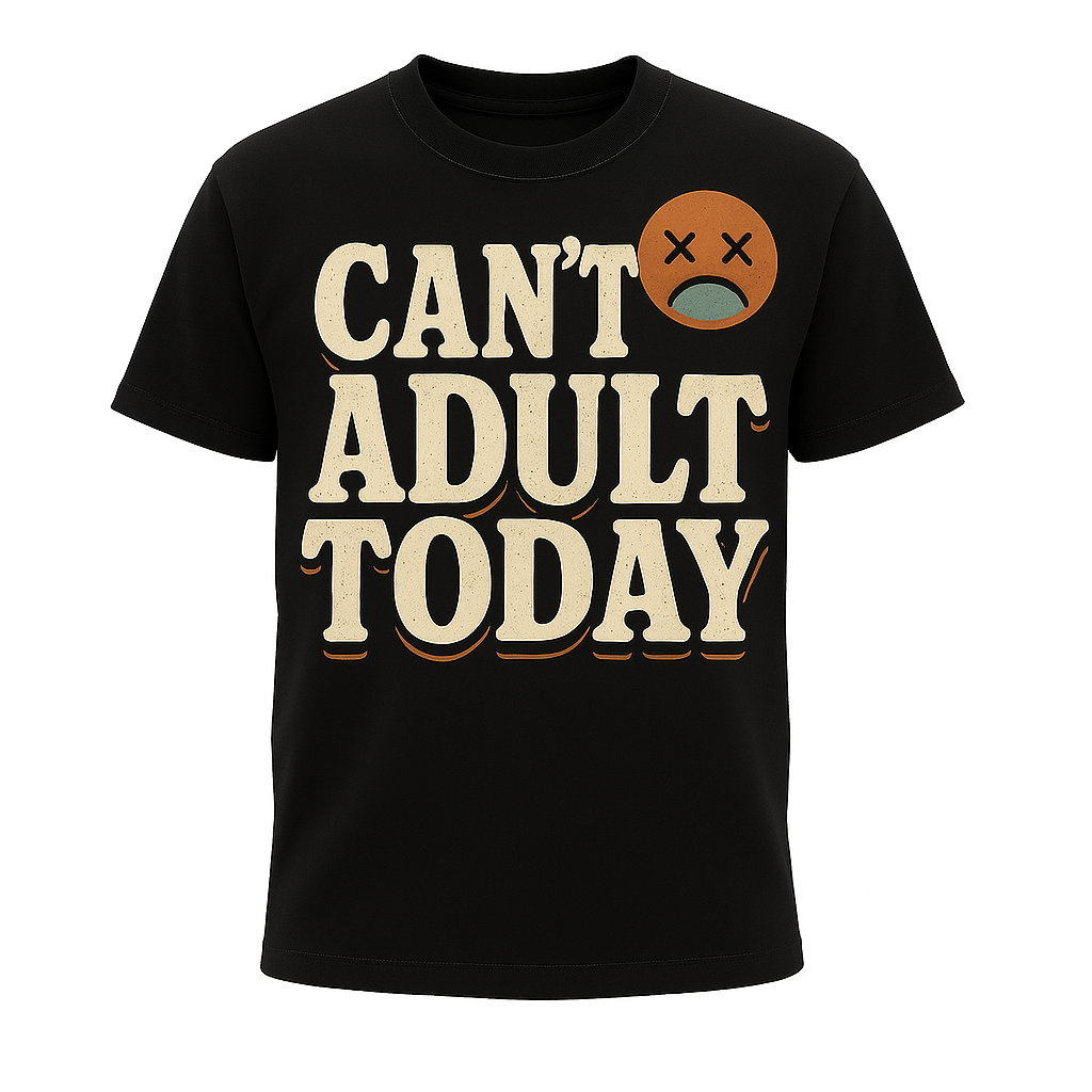 Can’t Adult Today T-Shirt – Funny Lazy Day & Mental Health Humor Tee, Relatable Unisex Fit