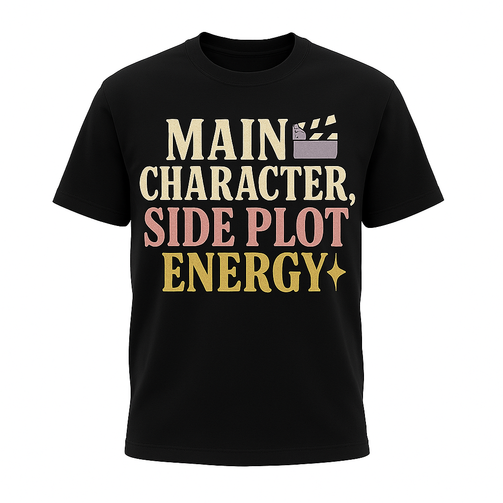 Main Character, Side Plot Energy T-Shirt – Funny Aesthetic Self-Aware Tee for Pop Culture Lovers, Unisex Fit