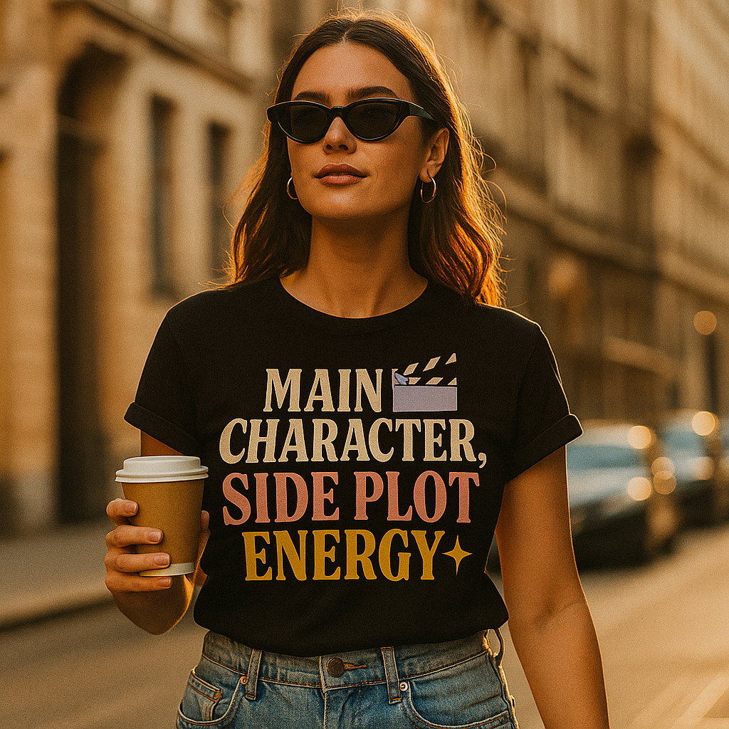 Main Character, Side Plot Energy T-Shirt – Funny Aesthetic Self-Aware Tee for Pop Culture Lovers, Unisex Fit