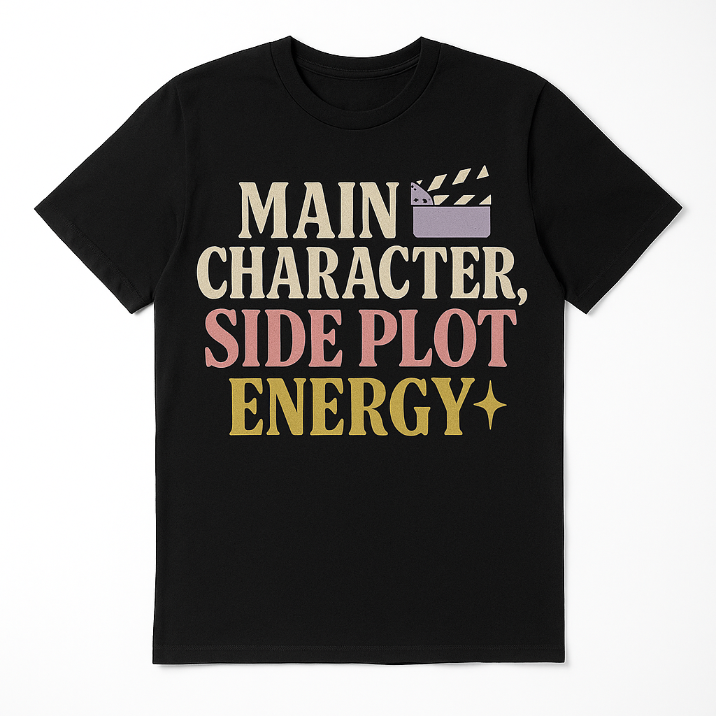 Main Character, Side Plot Energy T-Shirt – Funny Aesthetic Self-Aware Tee for Pop Culture Lovers, Unisex Fit
