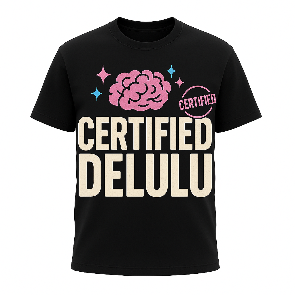 Certified Delulu T-Shirt – Funny Trendy Internet Humor Tee for Confident Dreamers, Unisex Fit