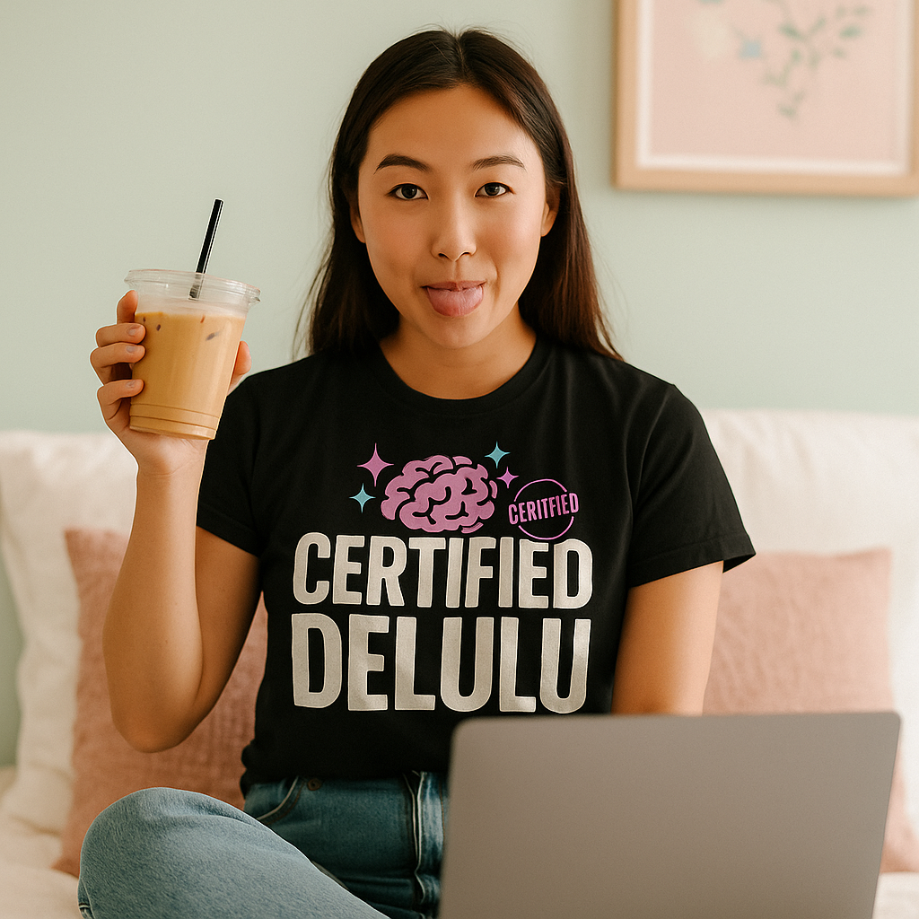Certified Delulu T-Shirt – Funny Trendy Internet Humor Tee for Confident Dreamers, Unisex Fit