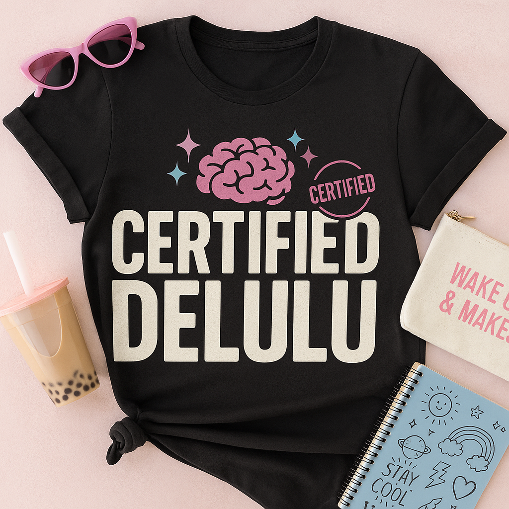 Certified Delulu T-Shirt – Funny Trendy Internet Humor Tee for Confident Dreamers, Unisex Fit
