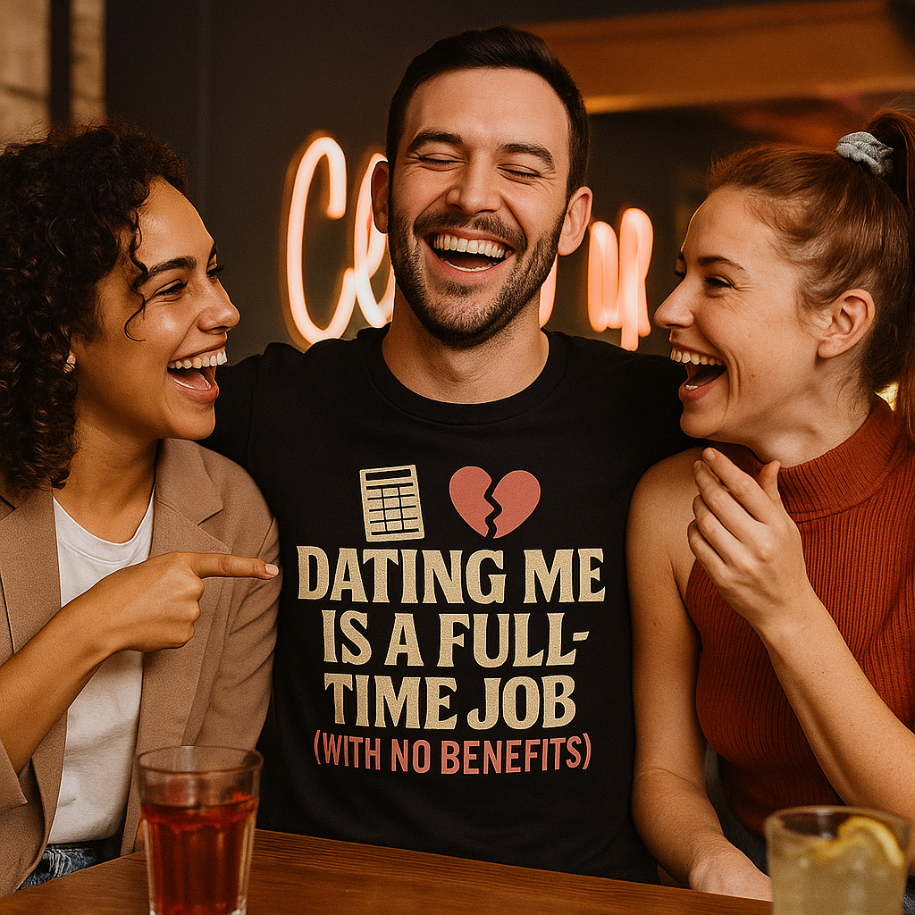 Dating Me Is a Full-Time Job (With No Benefits) T-Shirt – Funny Relationship Humor Tee, Sarcastic Love Gift, Unisex Fit