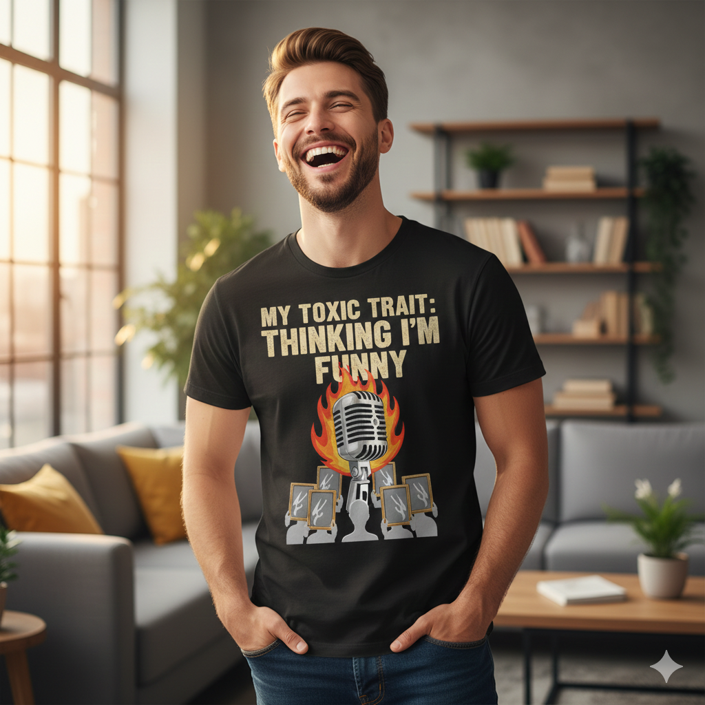 My Toxic Trait: Thinking I’m Funny T-Shirt – Sarcastic Humor Tee for Comedians & Class Clowns, Unisex Fit