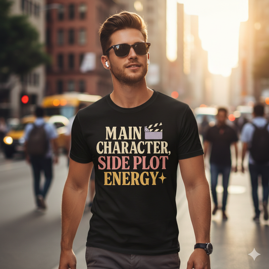 Main Character, Side Plot Energy T-Shirt – Funny Aesthetic Self-Aware Tee for Pop Culture Lovers, Unisex Fit