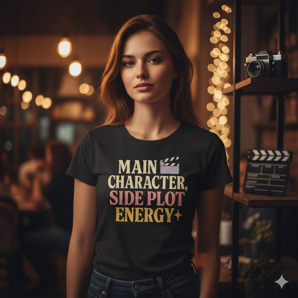 Main Character, Side Plot Energy T-Shirt – Funny Aesthetic Self-Aware Tee for Pop Culture Lovers, Unisex Fit