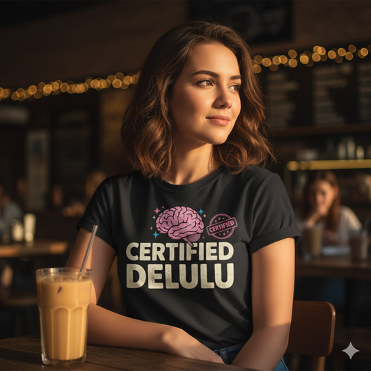 Certified Delulu T-Shirt – Funny Trendy Internet Humor Tee for Confident Dreamers, Unisex Fit